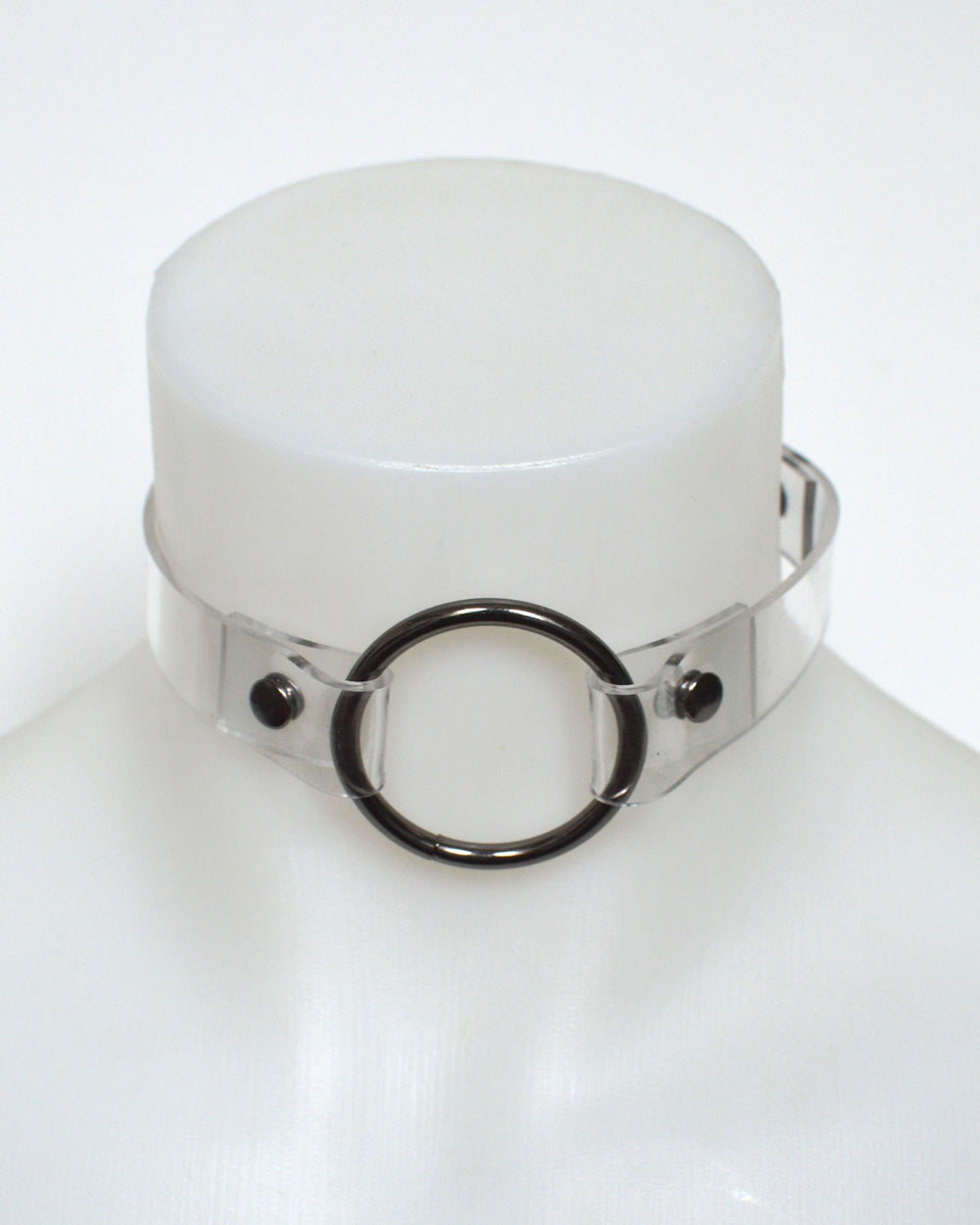 clear choker with gunmetal hardware designed by sudosci